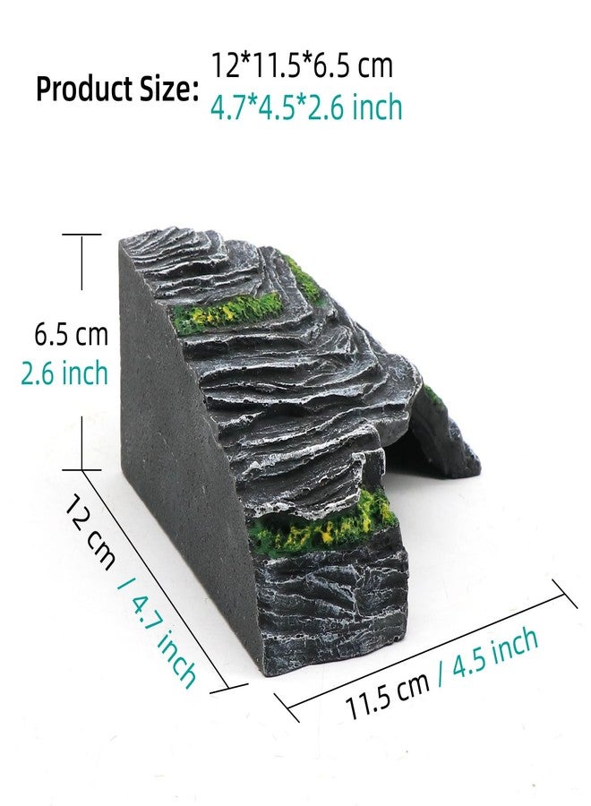 relaqcc Small Turtle Basking Platform Climbing Ramp Shale Scape Step Ledge, Reptile Cave Hideout Aquarium Tank Accessories Decorations, Great for Reptiles, Amphibians, Leopard Gecko, Frogs - Image 2